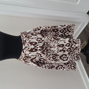 Metro Wear White and Brown Midi Skirt